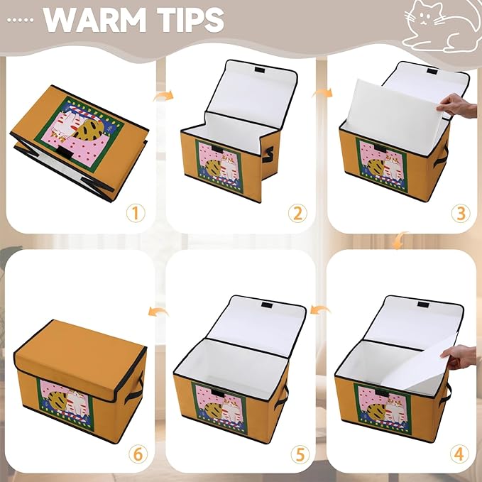 Stackable Storage Bins with Lids,Closet Organizers Fabric Box for Home and Office,Blanket Clothes Organizers,Under Bed Storage Containers 3 Pack