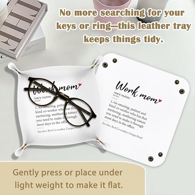Mother s Day Gifts for Mom,Mother s day Gifts for Women Jewelry Valet Tray PU Catchall Beside Caddy Nightstand Organizer Tray for Jewelry Rings Watches Keys and Accessories