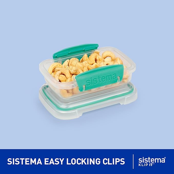 Sistema 20-Piece Food Storage Containers with Lids and Salad Dressing and Condiment Containers, Dishwasher Safe, Color May Vary