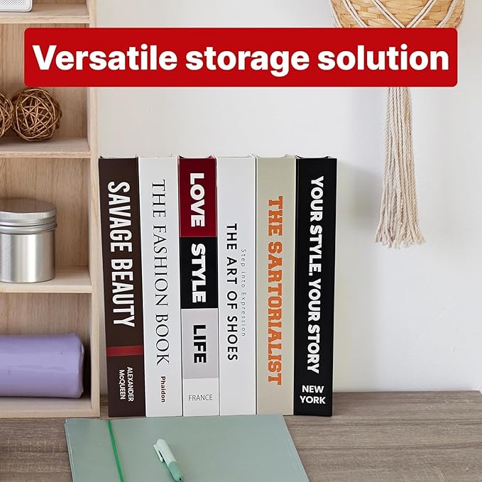 Original Hidden Storage Secret Book Box 8.3 x 6.3 x 9.4 In, Made from Lightweight Composite Board, Faux Books for Decoration, Electronics & Cord Hider,Box Hider for Router and TV Cord, Decorative Book