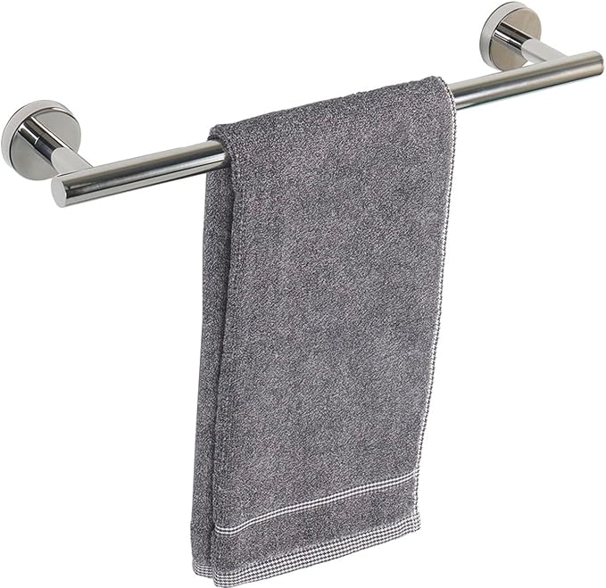 TocTen Bath Towel Bar - Thicken SUS304 Stainless Steel Bathroom Towel Holder, Towel Rod for Bathroom Heavy Duty Wall Mounted Towel Rack Hanger (16IN, Chrome)