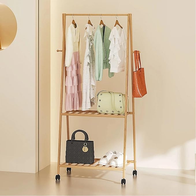 VECELO Coat Rack Freestanding, Entryway Hanger Stand, Umbrella Holder, Hall Tree With Hooks, Floor Standing Metal Tree Stand,Oak