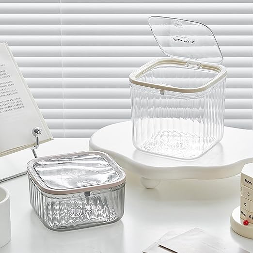 Mini Clear Coffee Pod Holder with Lid-Small Food Storage Organizer Bins-Clear Plastic Bins for Pantry, Kitchen-Cabinet Organization and Storage (1.9L/0.5 Gallon)