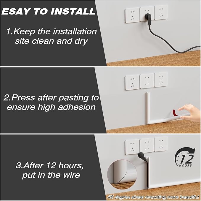 39" TV Cord Hider for Wall Mounted TV, Selfadhesive Wall Cable Hider for 2-3 Cords, Flexible Silicone White Cord Covers Wire Hiders for Cords on Wall,Babyproof Cable Concealer Racewasy Management