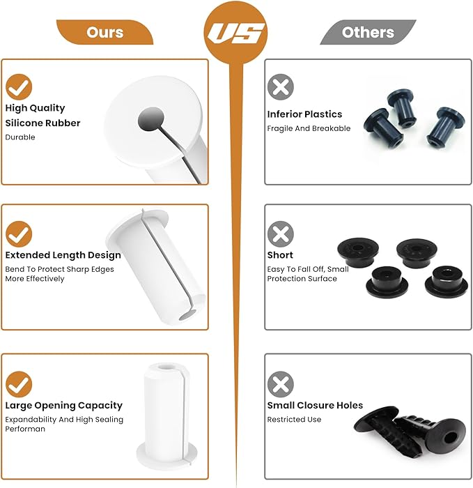 2pcs in Wall Pass Through Cable Routing Kit Compatible for Starlink Mounting 1 Inch Wall Hole Silicone Cable Feed Through Bushing Grommet Accessories for Router Ethernet Adapter