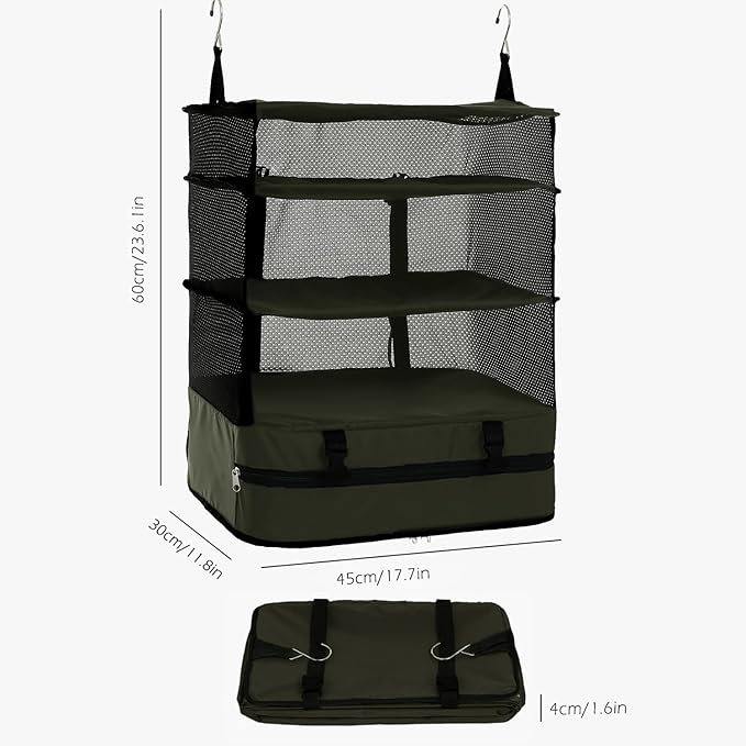 TABITORA Portable Hanging Travel Shelves Bag Packing Cube Organizer Suitcase Storage Large Capacity