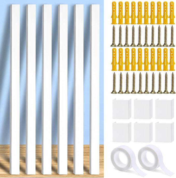 236in Cord Hider Kit, Cord Covers for Wires on Wall, Long, Large, Cord Hider for Wall Mount tv, Paintable Cable Raceway, tv Cable Hider Wall kit, Wire Covers for Cords,6X(L39.4in W0.95in H0.5in) White