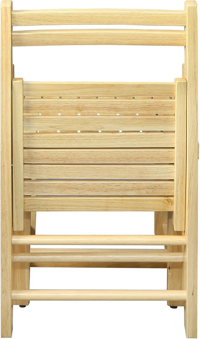 Casual Home Wooden Folding Chairs 2-Pcs Set - Natural