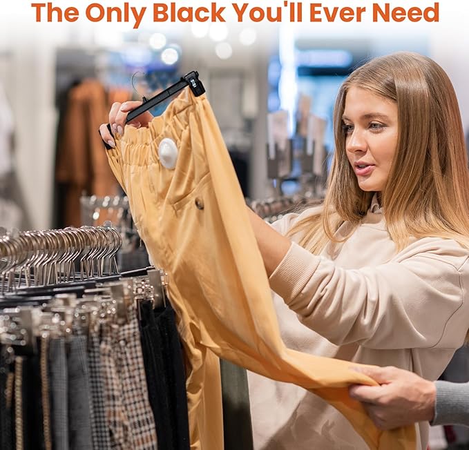 HOUSE DAY Black Pants Hangers, 25 Pack Skirt Hangers with Non-Slip Big Clips and 360° Swivel Hook, Durable Slim Plastic Pant Hanger, Space Saving Clip Hanger for Pants, Skirts, Shorts - 12 Inch