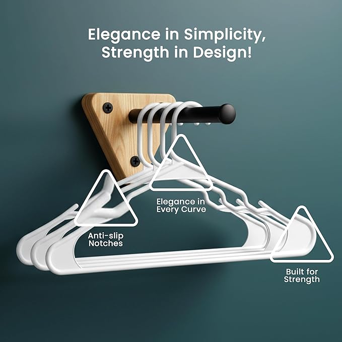 Utopia Home - Plastic Hangers 30 Pack - Space Saving Clothes Hanger - Durable and Strong Closet Organizers and Storage Makes It Ideal Stocking Stuffers or Apartment or Dorm Room Essentials (White)