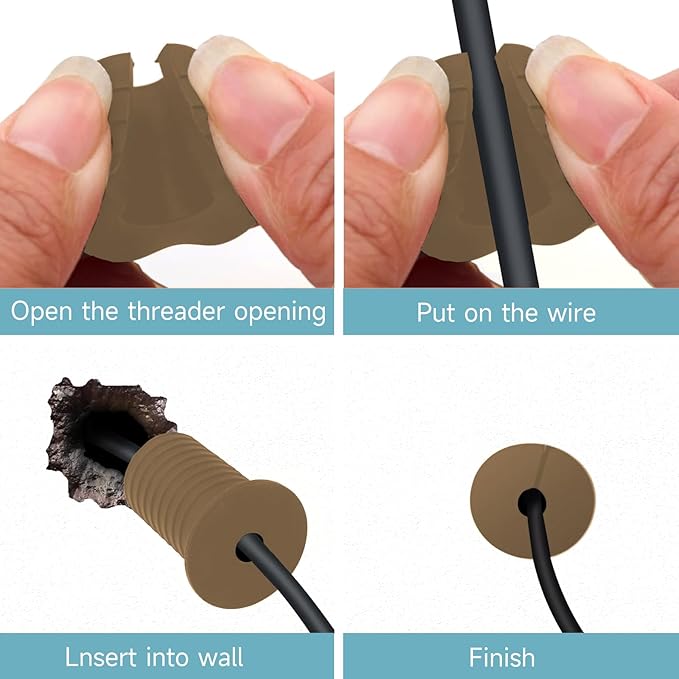 Starlink Cable Routing Kit,Starlink Cable Installation Kit,Starlink Mounting Accessories,2* Grommets, 1" Spade Drill Bit, 5/16" Drill Bit, 15 Wall Clamps,13" Cable Sleeve (Brown)