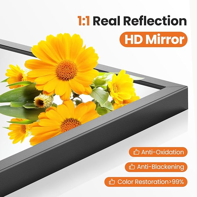 Sweetcrispy 26.5"x38" Arched Black Bathroom Mirrors for Wall, Bathroom Mirrors for Over Sink, Metal Framed with HD Shatter-Proof Glass for Entryway, Living Room, Bedroom, Home Decor