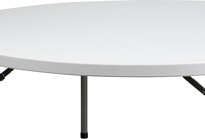Flash Furniture Elon 6' Round All-Occasion Plastic Folding Event Table, Foldable Portable Banquet Table for Indoor/Outdoor Events, White