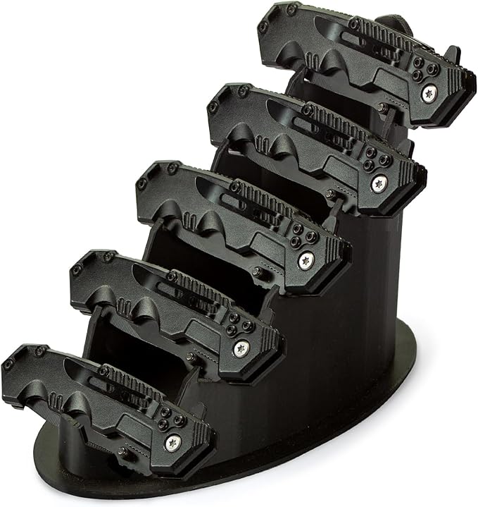 Knife Display Stand for Collections - Pocket Knife Display Case Holder Storage Rack Holds 5 Pocket Knives - Knife Enthusiast Collectibles for Display Gifts