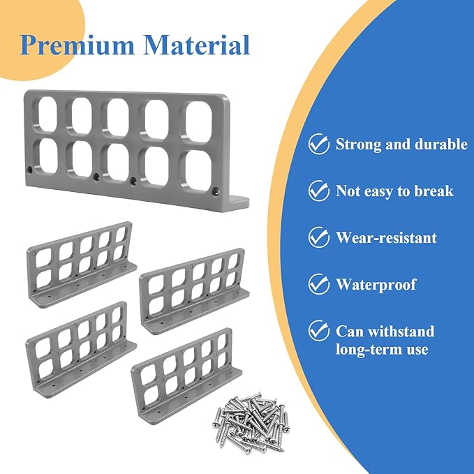 5 Pcs Cable Chase-Wire Bracket Fits NMB Electrical Cord Organized Management, Cable Support Wire Bracket Holder W/Screws, NM Cable Support Organizer, Electrical Wire Dispenser 10-Hole 1-Inch Diameter