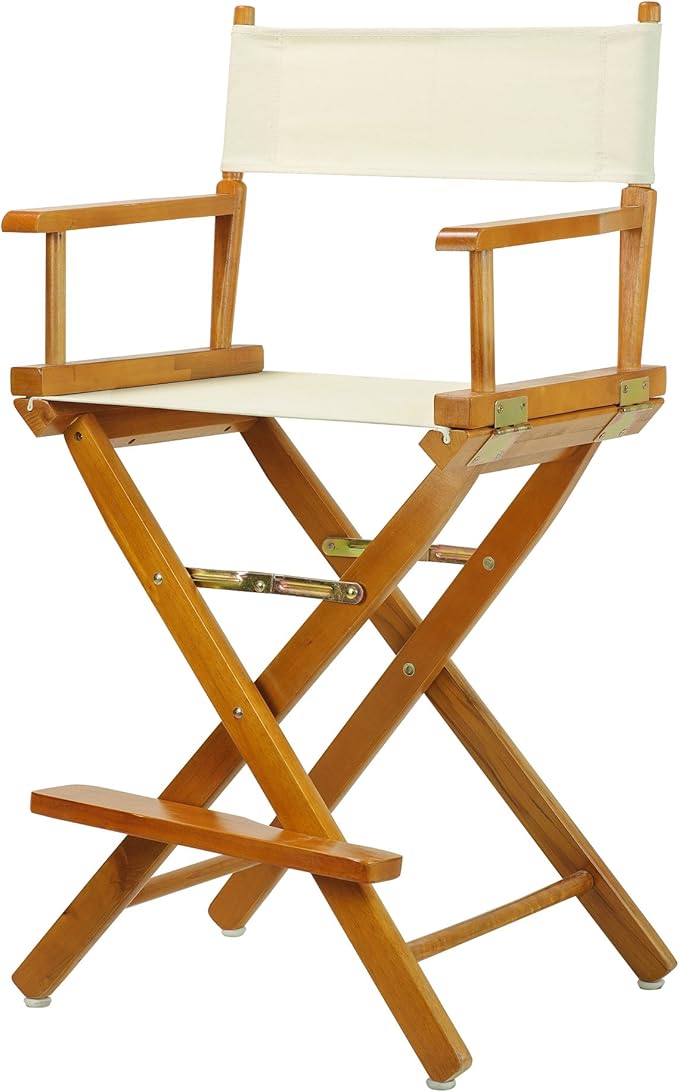 Casual Home 24" Director's Chair Honey Oak Frame-with Wheat Canvas, Counter Height