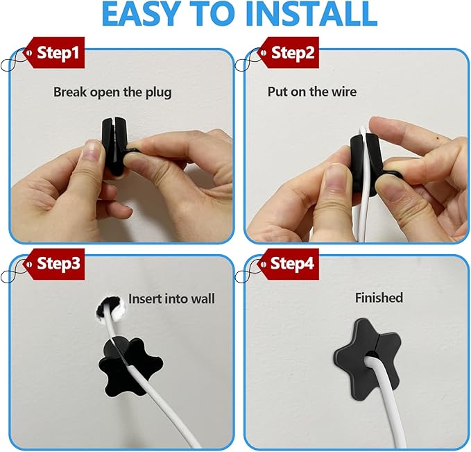 5/8 Inch Wall Hole Cable Routing Kit Accessories for Starlink Ethernet Cables, Silicone Cable Feed Through Bushings, Cable Grommet (Black, 2PCS)