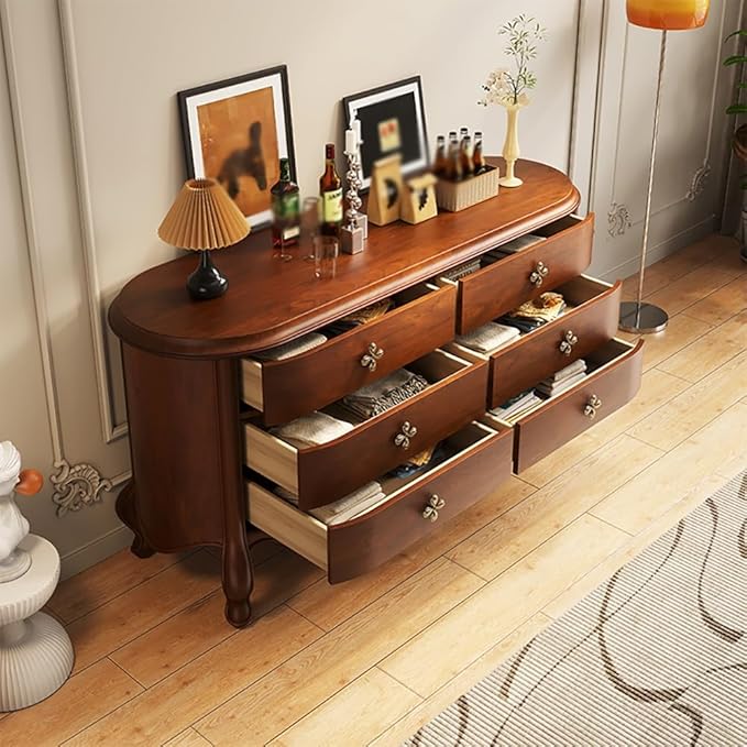 Entryway Table 140cm Solid Wood Entryway Chest Table, Household Decorative Storage Table with Drawers, for Living Room, Kitchen, Bedroom Console Table(A)