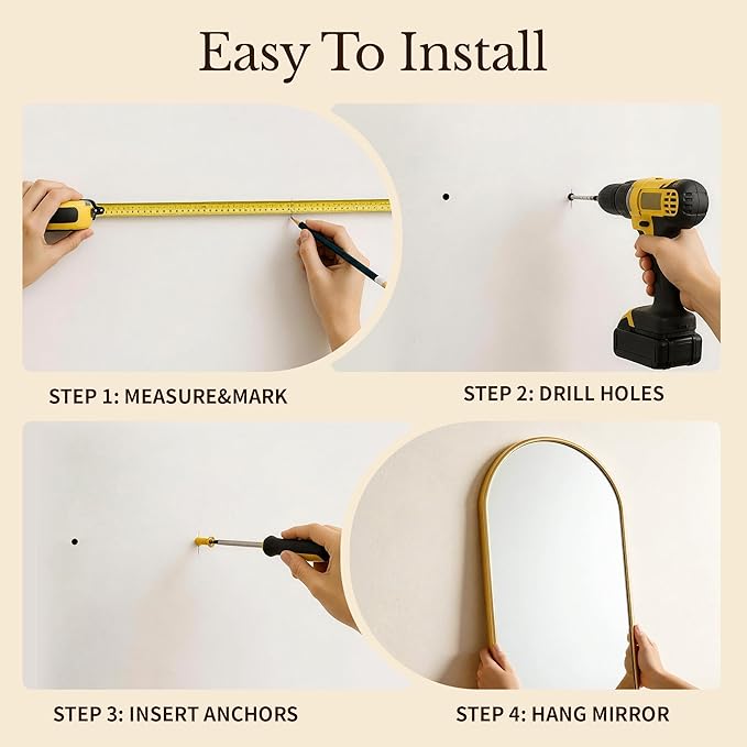 MISSDAY Large Arched Full Length Mirror, 71"x28" Oversized Full Body Mirror with Stand, Floor Mirror Long Free Standing, Leaning or Hanging, Frame Wall-Mounted Mirrors Wall Mirrors for Bedroom, Gold