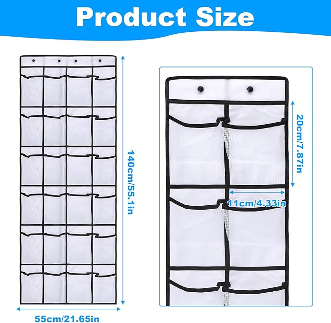 CTTZCKJ Over The Door Organizer For Cruise Ships|Magnetic Door Organizers with 24-Pocket for Cruise Ship|55"x21"|Cruise Over the Door Organizer,Magnetic Shoe Rack for Cruise,Behind-Door Storage