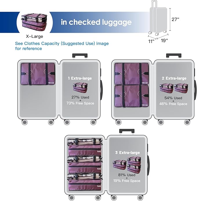 Grand Fusion Stow-N-Go Hanging Travel Shelves, Packing Organizer for Luggage. Carry on Closet for Suitcase. Expandable Packing Cube. Travel Essentials. (Burgundy, XL = (L) 17.7" x (W) 11.8")