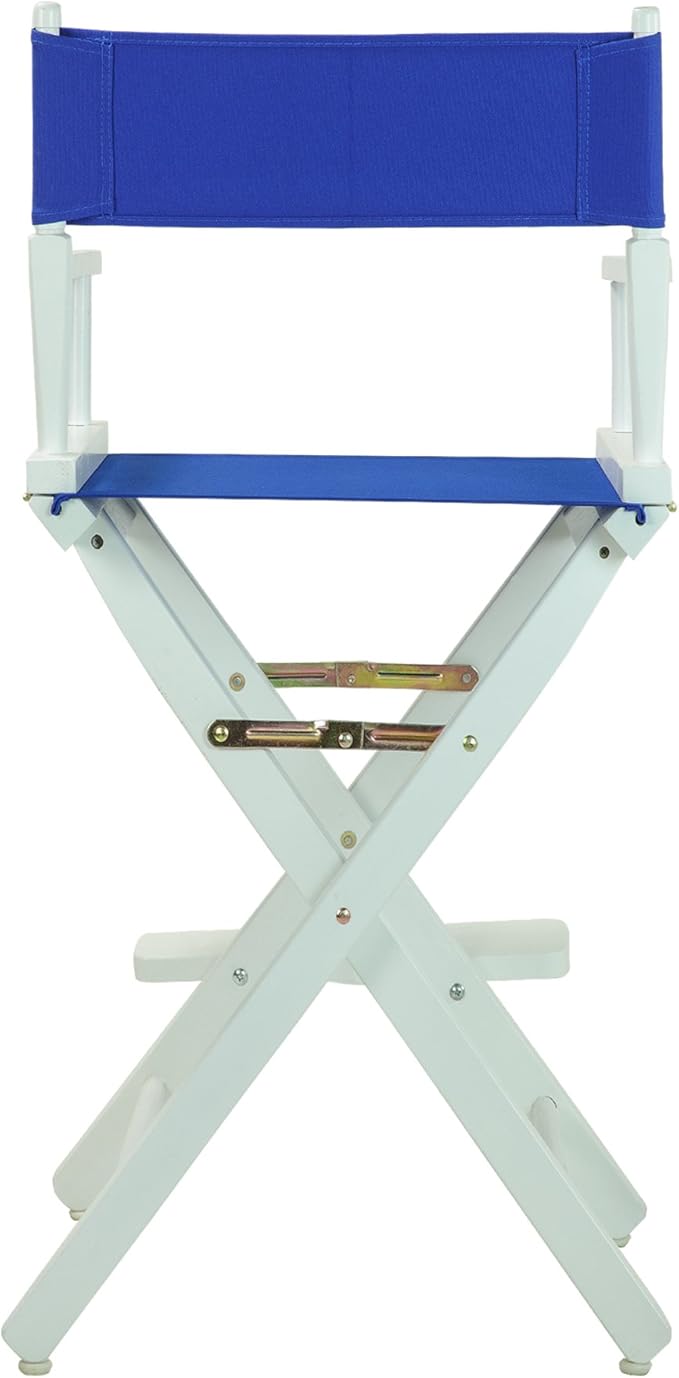 Casual Home Director's Chair ,White Frame/Royal Blue Canvas,30" - Bar Height