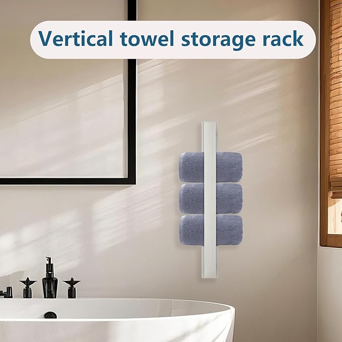 Bathroom Towel Bars,16-Inch Stainless Steel Towel Bar for Large Towel,Strong Self-Adhesive/Screws Wall Mounting,Rust-Proof,Towel Holder for Bathroom and Kitchen Storage (Brushed Nickel)