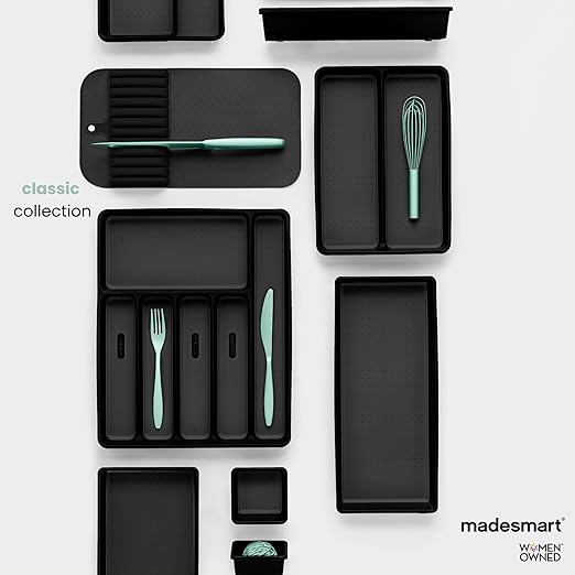 madesmart Large Knife Mat, Soft-Grip In Drawer Knife Organizer for 12 Knives, Non-Slip Kitchen Drawer Storage, Space Saving Knife Block Alternative, Premium