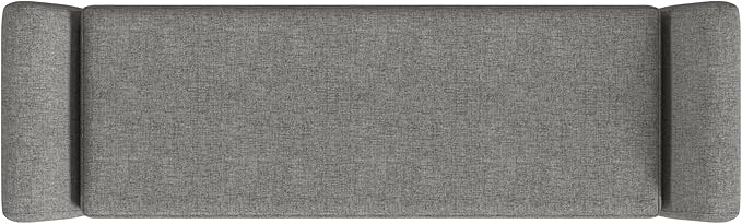 HomePop Modern Storage Bench with Wood Legs |Homepop Home Décor|Bench with Storage for Living Room & Bedroom - Gray Woven