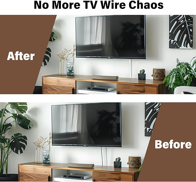 Cord Hider for Wall Mounted TV, 39" Cable Cover for 2-3 Cables with Side Open, Flexible Silicone Wire Raceway Management,Self-Adhesive Cord Organizer,Wire Concealer Channel, White