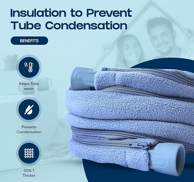 CPAP Protector Mat & CPAP Hose Cover Soft 6ft – Bedside CPAP Organizer with Mask Hanger, Non-Slip Tray for CPAP Machine & Tubing - Neat and Tidy (2.1 Hose Sleeve Special)