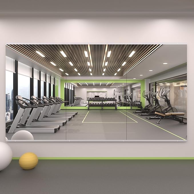 LOAAO Gym Mirror, 48"x28"-3 PCS Mirror for Gym, Flexible Combination, Tempered Glass, Gym Wall Mirror for Home Gym, Dance Studio, Yoga Room, Garage Gym, Workout Room