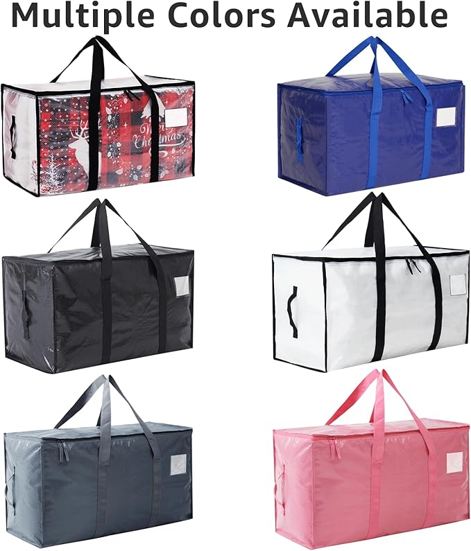 Moving Bags Heavy Duty Extra Large, Moving Boxes, Moving Supplies Essentials, Blue Storage Bins with Lids, Plastic Packing Totes, Storage Bags for Clothes with Handles & Zippers(White, 10 Pack)