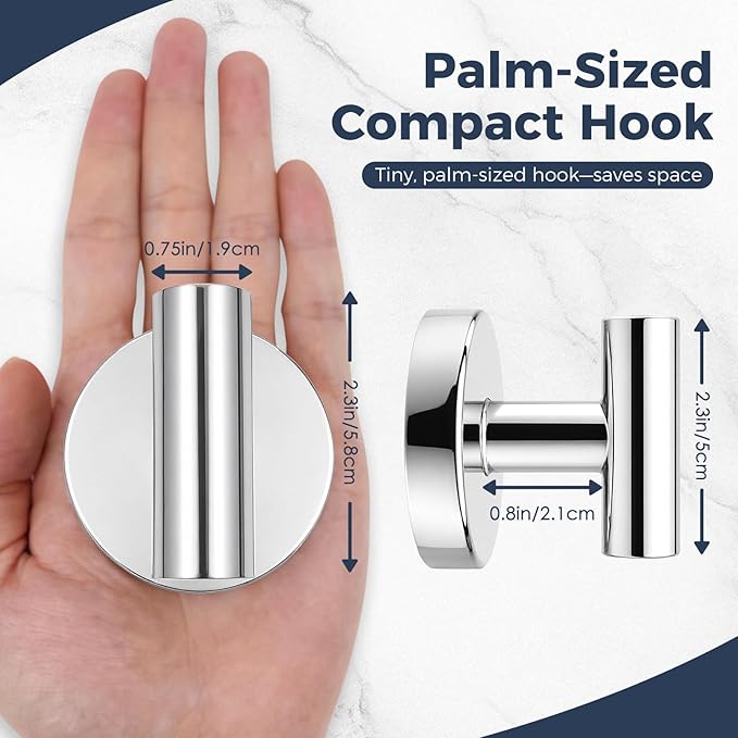 Heavy Duty Suction Cup Hooks for Glass Window,Tile,Mirror,Removable Shower Hooks for Inside Shower,Metal Towel Hooks for Bathroom,2 Pack(Mirror)