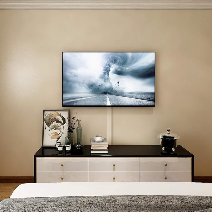 TV Cord Cover Cable Raceway on Wall, 31.5 inch Cable Management System for Cord Cable Concealer, Printable White Cable Cover Channel for Wall Mounted TV, Speaker Wire Hider, 2X L15.7in W1.5in H0.7in