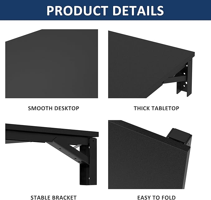 Need Wall Mounted Folding Table - Heavy Duty Small Fold Down Dining Table Length 30" Width 20" Perfect Addition to Home Office/Laundry/Home Bar/Kitchen & Dining Room AC15CB(L30 W20)