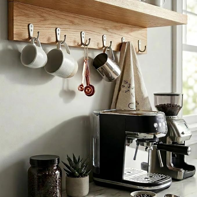POZEAN 60 Pack Wall Hooks for Hanging, Heavy Duty Small Coat Hooks Wall Mounted for Living Room, Bathroom, Kitchen, Bedroom for Key, Cup, Bag, Hat, Scarf, and More (Silver)