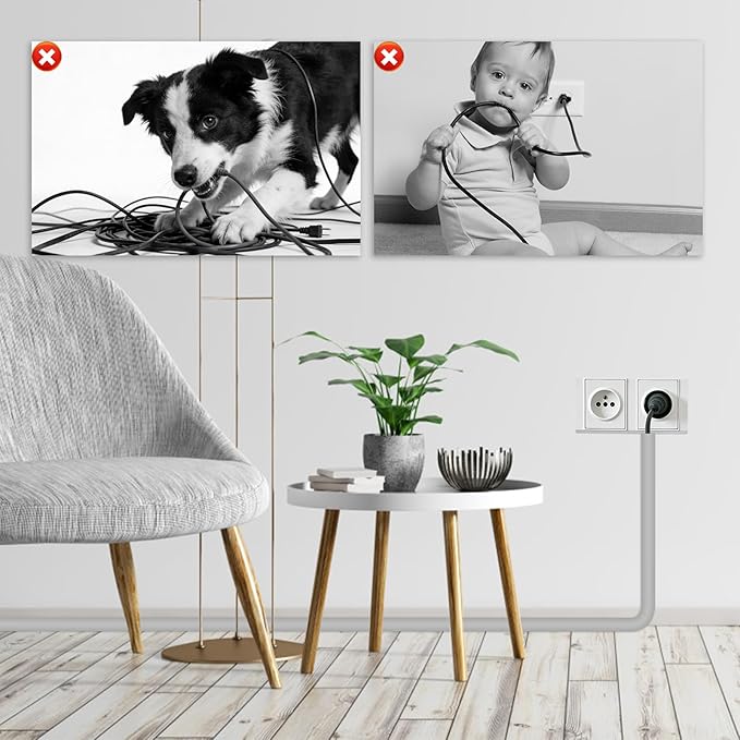 Wall Cord Hider, Flexible Self-Adhesive Wire Cover, Side-Open Cable Raceway for Cords on Wall, Cord Concealer for Mounted TV, Home Theater & Office (Gray, Regular-118inch)