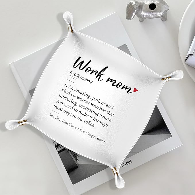 Mother s Day Gifts for Mom,Mother s day Gifts for Women Jewelry Valet Tray PU Catchall Beside Caddy Nightstand Organizer Tray for Jewelry Rings Watches Keys and Accessories