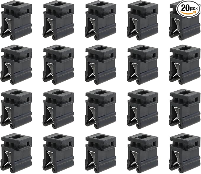 Heyous 20PCS 16x14x10mm Cable Tie Brackets Plastic Edge Mount Clip Fastener Organizer for Cord Organization