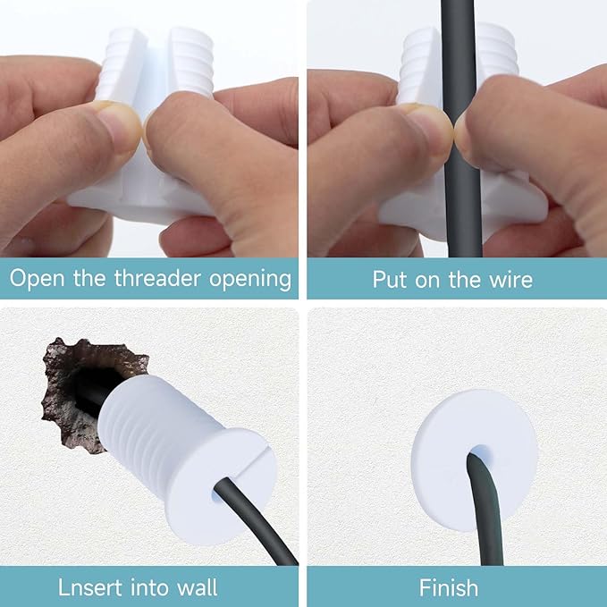 Starlink Cable Routing Kit,Starlink Cable Installation Kit,Starlink Mounting Accessories,2* Grommets, 1" Spade Drill Bit, 5/16" Drill Bit, 15 Wall Clamps (Cable Installation Kit (White)
