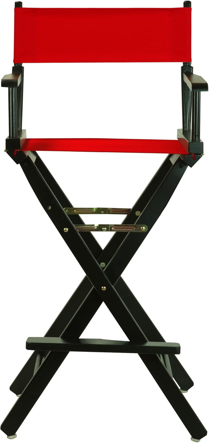 Casual Home 30" Director's Chair Black Frame-with Red Canvas, Bar Height