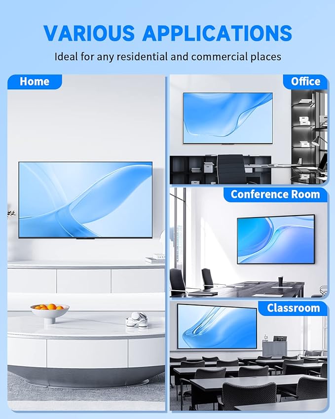 Recessed Outlet Box for Wall Mount TV, Behind TV Outlet Box with Dual Power Receptacle, in Wall Cable Management Kit, TV Cord Hider for Home Office, White