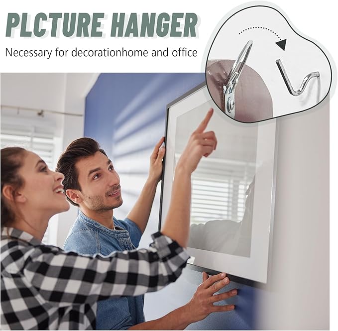 FURHUA 30pcs Super Hook Picture Hangers, Drywall Hooks for Hanging Pictures, Wall Hooks, Picture Hanging Kit，Hang Shelves, Mirrors, Art, Clock