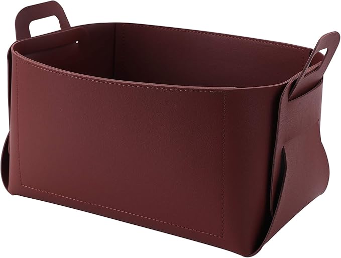 Leather Valet Tray, Jewelry Tray, Catchall Tray, Desktop Storage Organizer，Bedside Caddy for Men Key Wallet Watch Coin Phone Change,Candy Holder Sundries Tray,Convenient for Travel (06 Red 1)