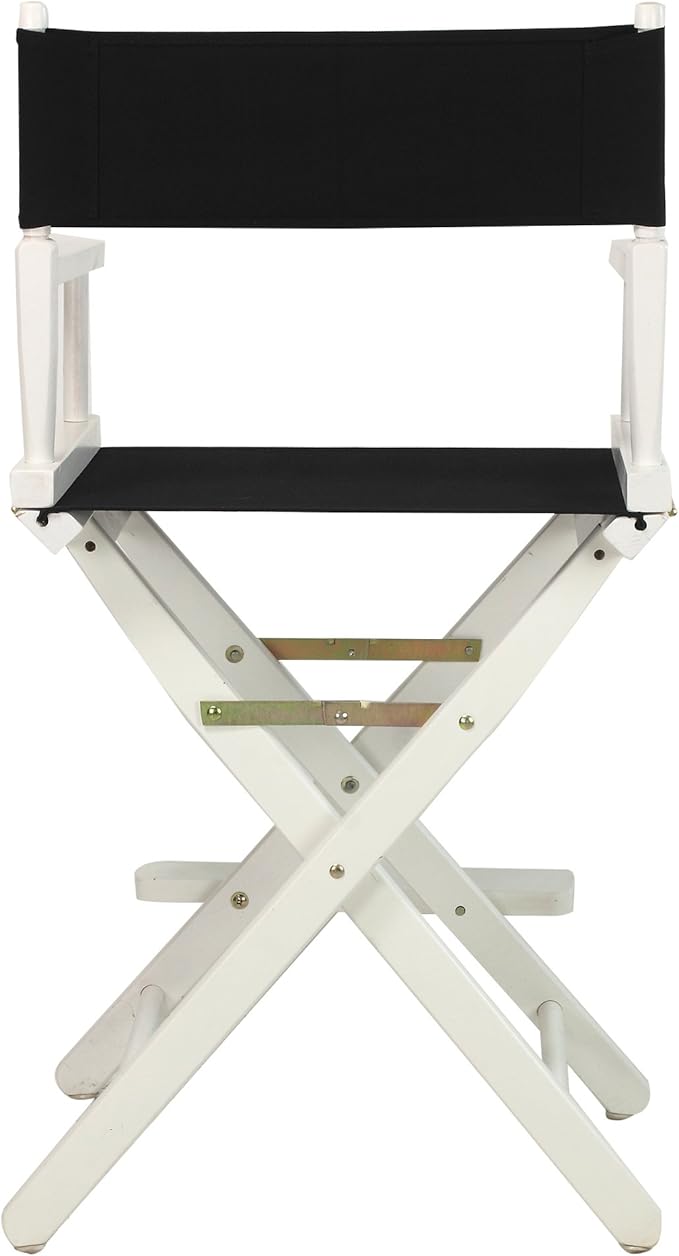 Casual Home 24" Director's Chair White Frame with Black Canvas, Counter Height