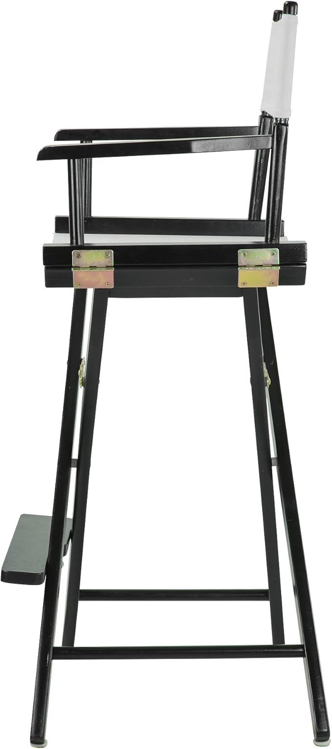 Casual Home 30" Director's Chair Black Frame-with White Canvas, Bar Height