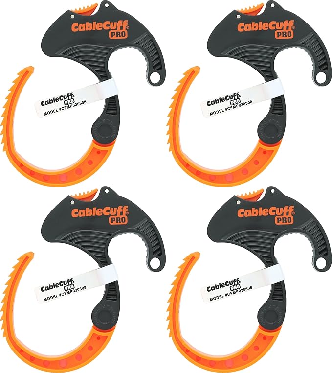 PRO (4 Pack: 4x Medium 2 Inch Diameter) Adjustable, Reusable, Cable Tie Replacements for Extension Cords or Electronics