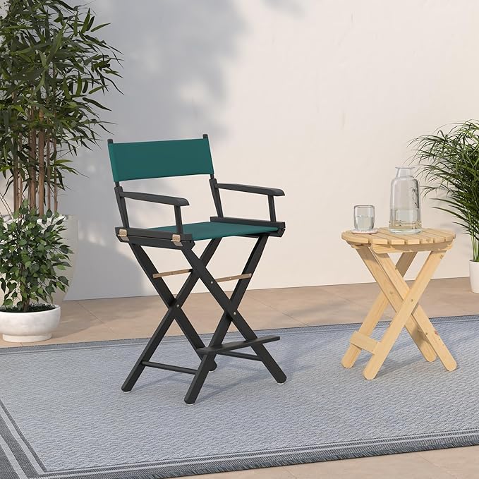 Casual Home 24" Director's Chair Black Frame-with Hunter Green Canvas, Counter Height