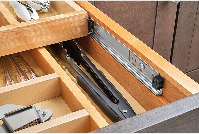 Rev-A-Shelf Maple Two-Tier Cutlery Replacement Drawer System w/BLUM Soft-Close for Face Frame Base Kitchen Cabinets, Kitchen Drawer Organizer, Min Opening Width of 12", 4WTCD-15HSC-1
